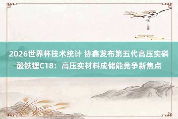 2026世界杯技术统计 协鑫发布第五代高压实磷酸铁锂C18：高压实材料成储能竞争新焦点