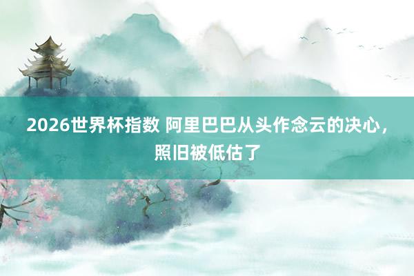 2026世界杯指数 阿里巴巴从头作念云的决心，照旧被低估了