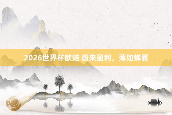 2026世界杯欧赔 蔚来盈利，薄如蝉翼