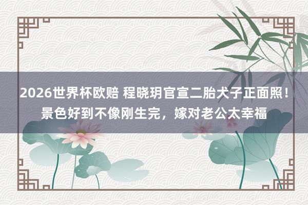 2026世界杯欧赔 程晓玥官宣二胎犬子正面照！景色好到不像刚生完，嫁对老公太幸福