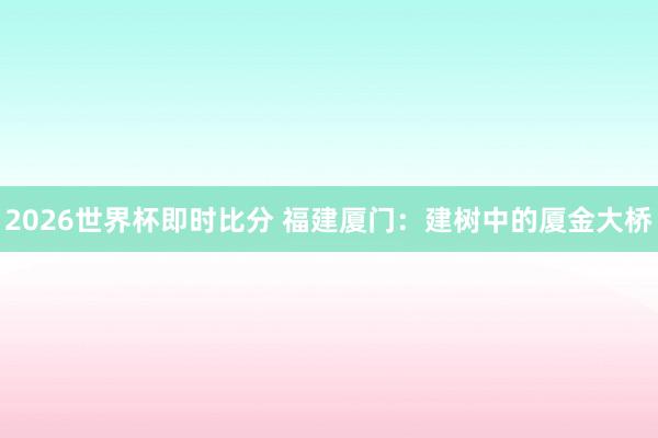 2026世界杯即时比分 福建厦门:建树中的厦金大桥
