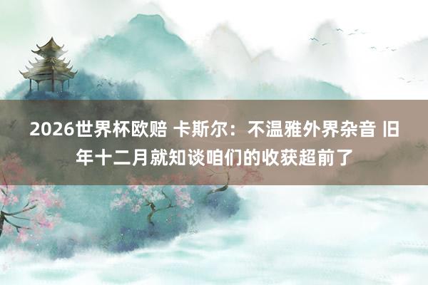 2026世界杯欧赔 卡斯尔：不温雅外界杂音 旧年十二月就知谈咱们的收获超前了