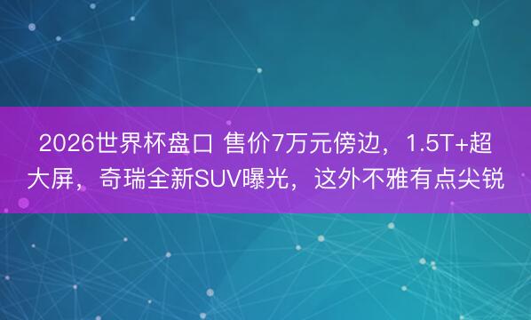 2026世界杯盘口 售价7万元傍边，1.5T+超大屏，奇瑞全新SUV曝光，这外不雅有点尖锐